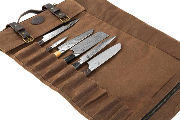 Shiori 撓 Messeretui aus Leder 12 Taschen und zwei kleine Taschen mit Reißverschluss