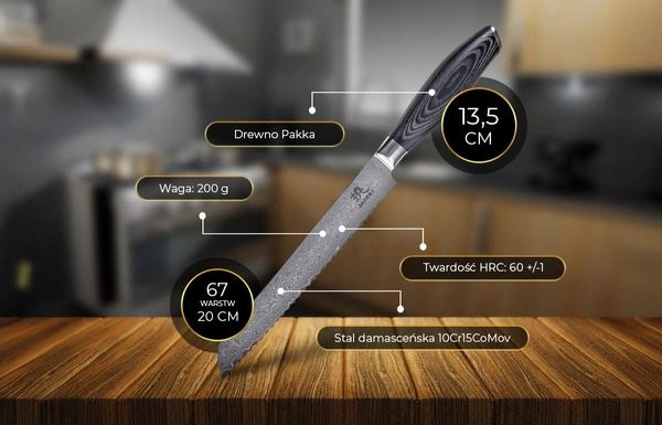 Shiori 撓 Kuro Surai - nóż do krojenia pieczywa