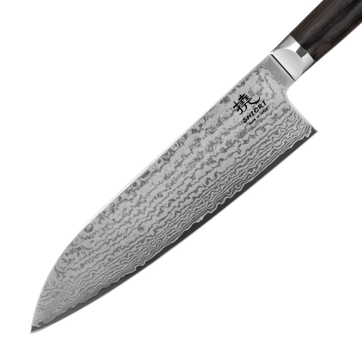 Ostrze z japońskiej stali damasceńskiej noża Shiori Kyoto Santoku