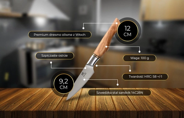 Shiori 撓 Shibuki Shōto - nóż do obierania ze stali sandvik 14C28N