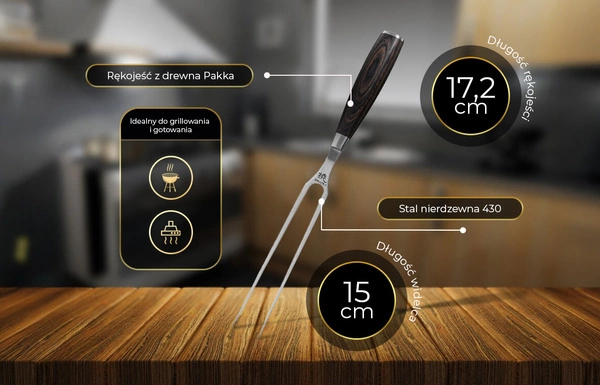 Shiori 撓 Fleischgabel aus Edelstahl 430