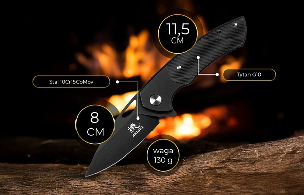 Shiori 撓 Kokushibyō - nóż myśliwski ze stali 10Cr15CoMov z powłoką PVD