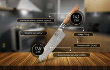 Shiori 撓 Orību Santoku - uniwersalny, wielozadaniowy nóż szefa kuchni