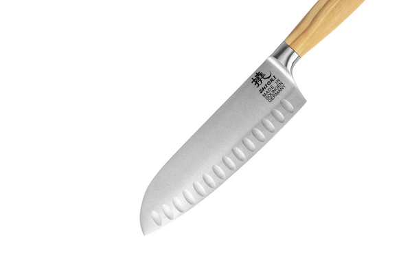 Shiori 撓 Orību Santoku - uniwersalny, wielozadaniowy nóż szefa kuchni