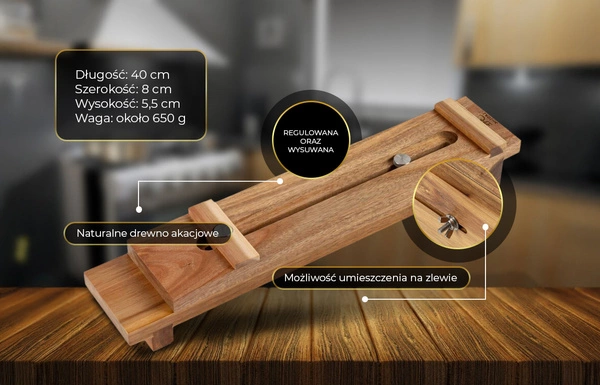 Shiori 撓 Toishi-dai podstawka akacjowa pod kamień wodny