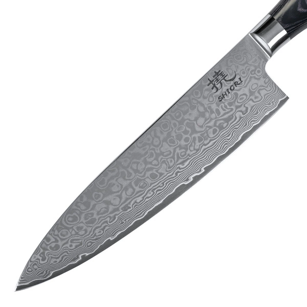 Shiori 3-Set 撓 Kuro Murō + Santoku + Sifu - zestaw trzech noży ze stali damasceńskiej