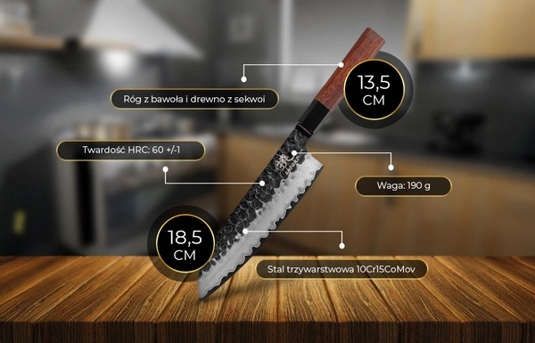 Shiori 撓 Mitsuki Santoku - uniwersalny, wielozadaniowy nóż szefa kuchni