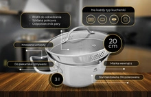 Shiori 撓 Steel Series Pro 316 garnek indukcja 20 cm (3 l)