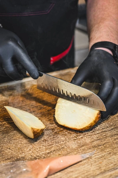 Shiori 3-Set 撓 Kuro Murō + Santoku + Sifu - zestaw trzech noży ze stali damasceńskiej