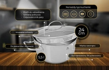 Shiori 撓 Steel Series Pro 316 garnek indukcja 24 cm (5,5 l)