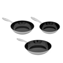 Shiori 撓 Stainless Steel 304 zestaw patelni z powłoką ceramiczną indukcja 20 cm, 24 cm, 28 cm