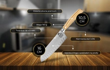 Shiori 撓 Orību Santoku - uniwersalny, wielozadaniowy nóż szefa kuchni